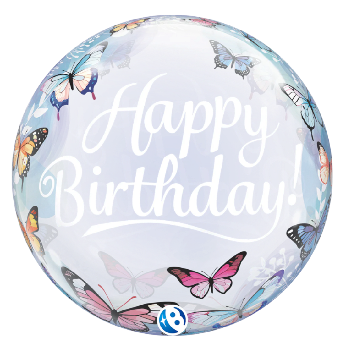 Happy Birthday Soft Butterfly - Bubble Balloon