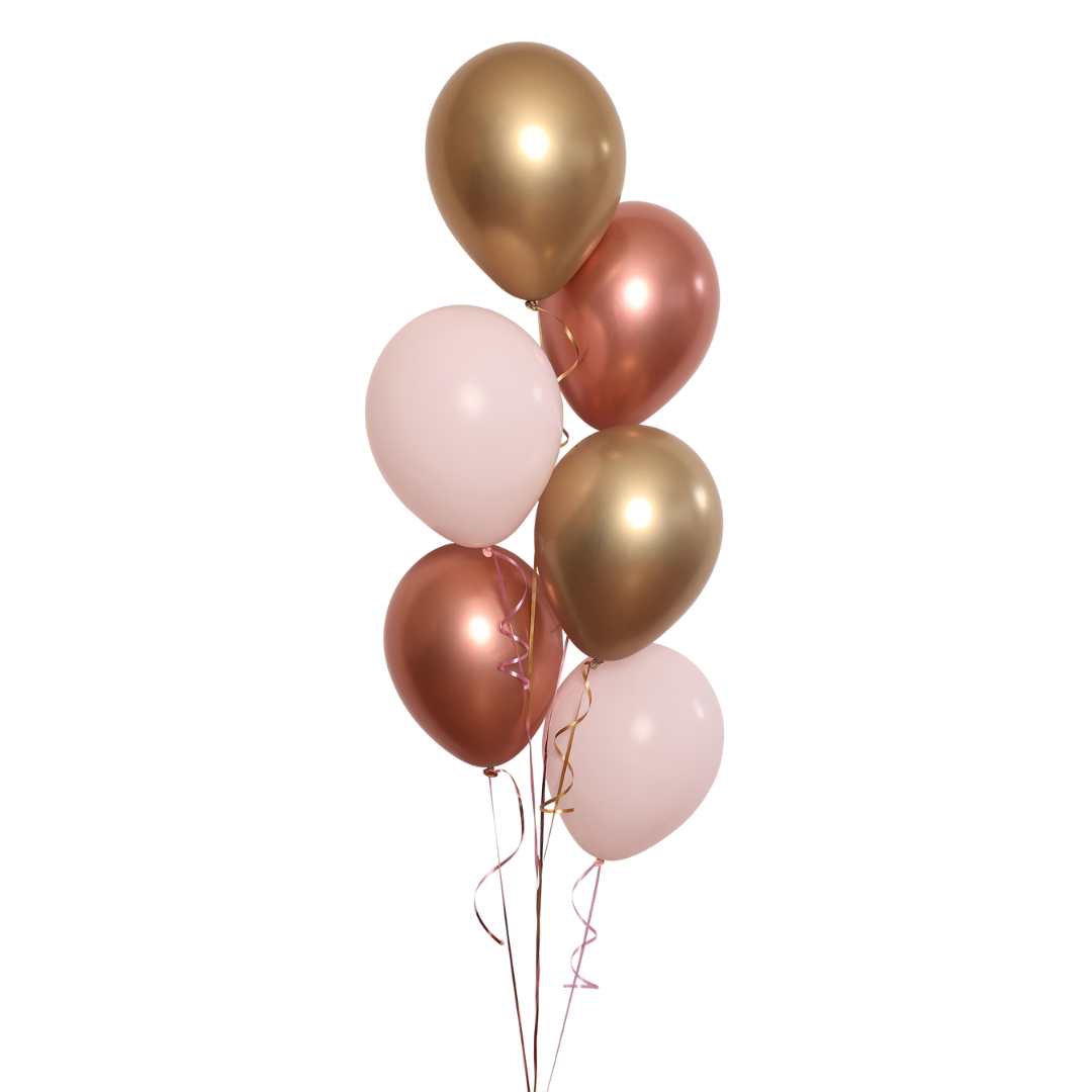 6 Latex Balloon Bouquet in fashion colours of your choice