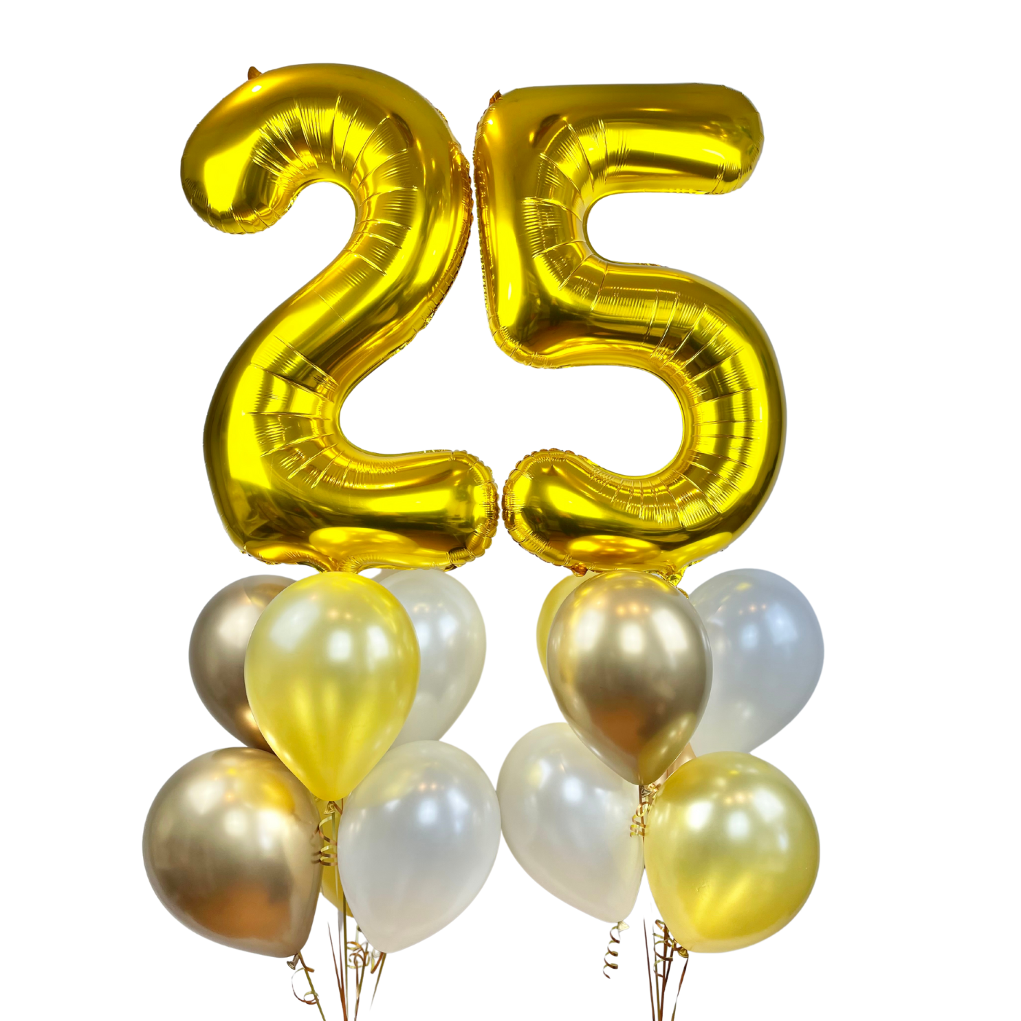 25th Birthday Balloon Set – Number Foils & 12 Latex Balloons