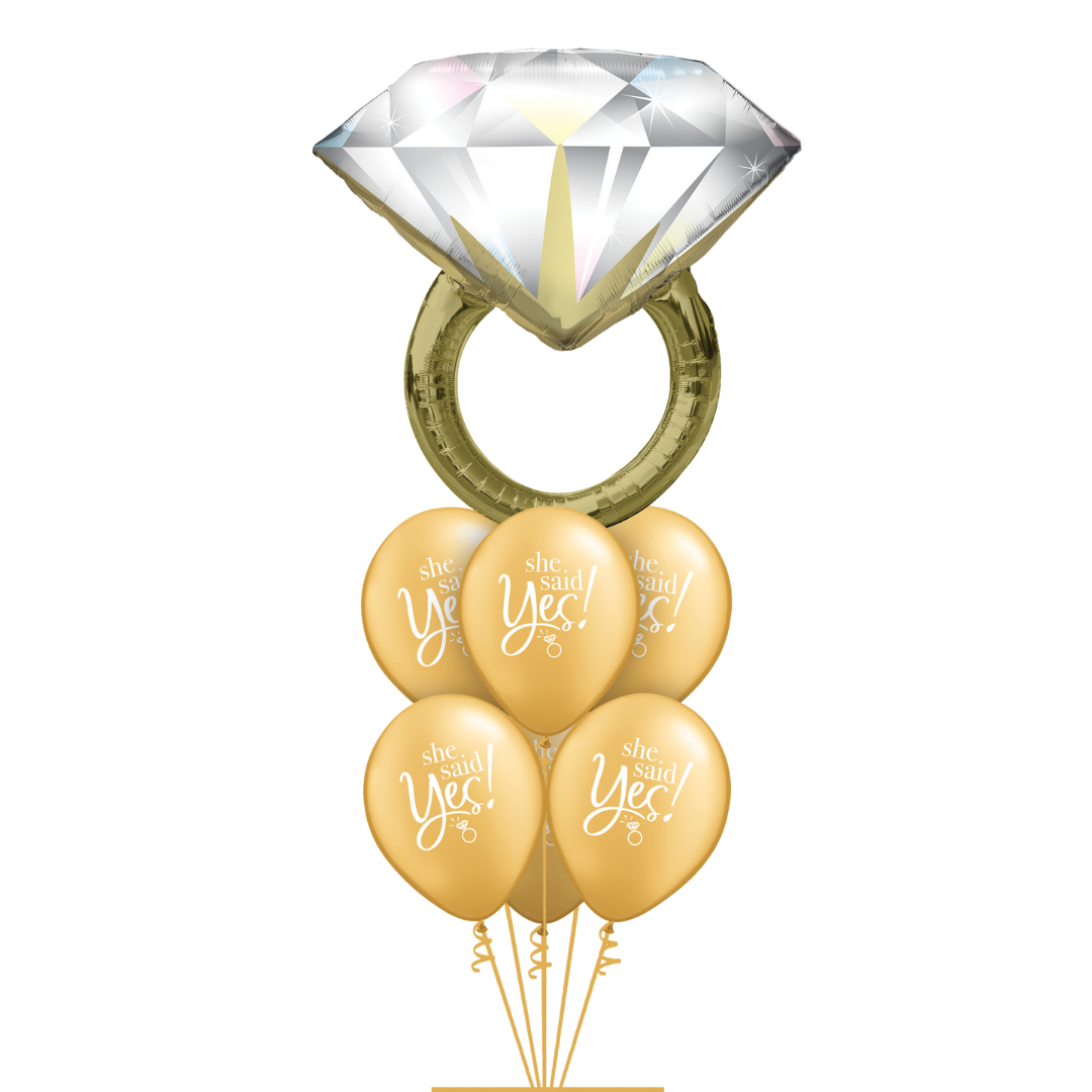 Diamond's ARE a girl's best friend! bouquet - engagement ring