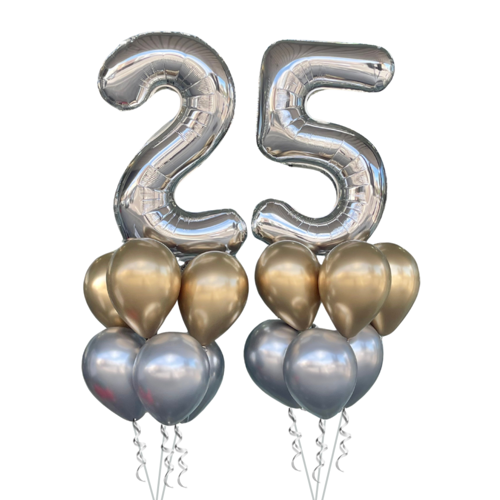 25th Birthday Balloon Set – Number Foils & 12 Latex Balloons