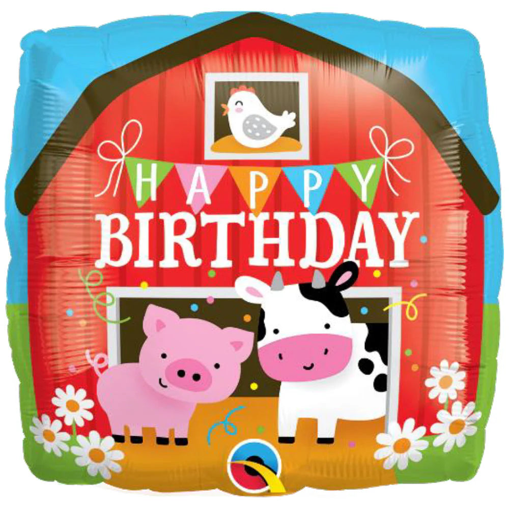 Happy Birthday Barn Foil Balloon