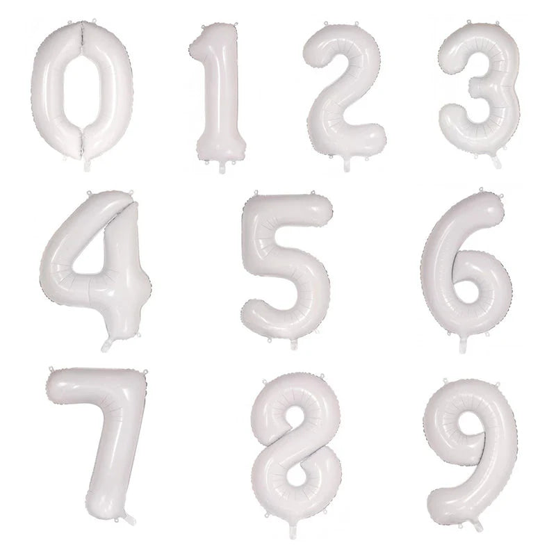 Large Number Balloon and 7 latex balloons