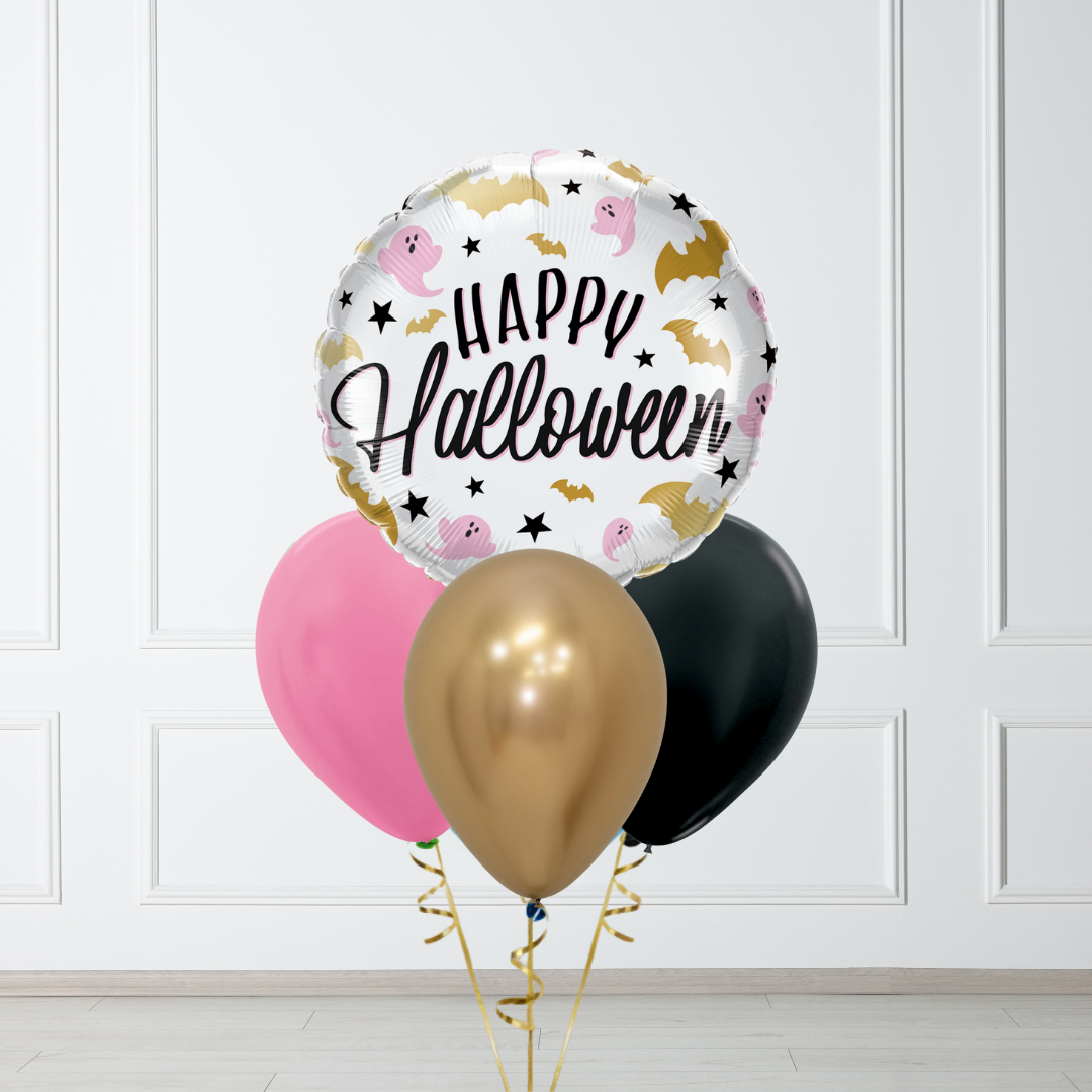Halloween Glam Bats and Ghosts Balloon with 3-latex bouquet