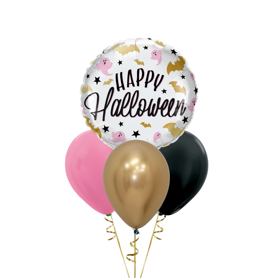 Halloween Glam Bats and Ghosts Balloon with 3-latex bouquet