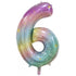 Pastel Rainbow - Large Number 86cm