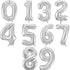 2 Numbers with 12 metallic/chrome latex 28cm balloons