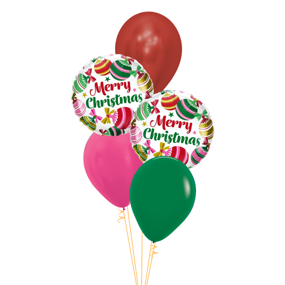 Christmas Ornaments & Stars Balloon Bouquet