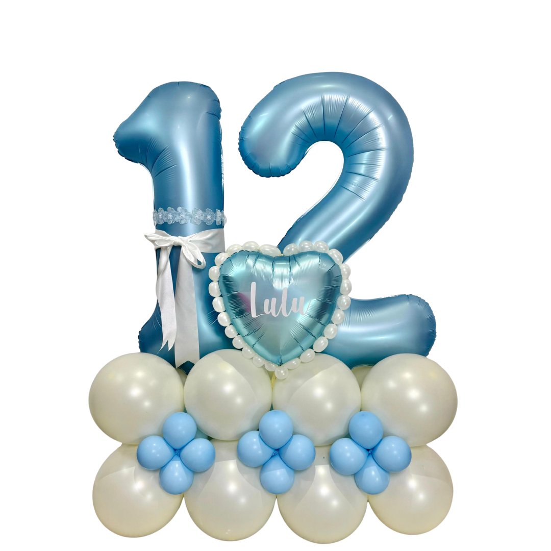 Balloon Tower with Double Numbers & Heart