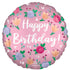 Satin Peony Happy Birthday Balloon
