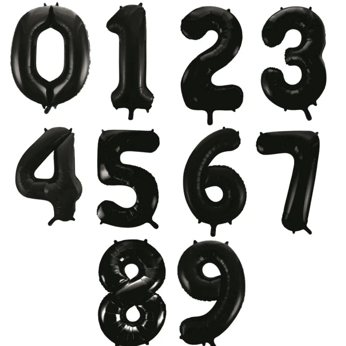 Single Large Number Balloon and 12 Latex in 3 Shades