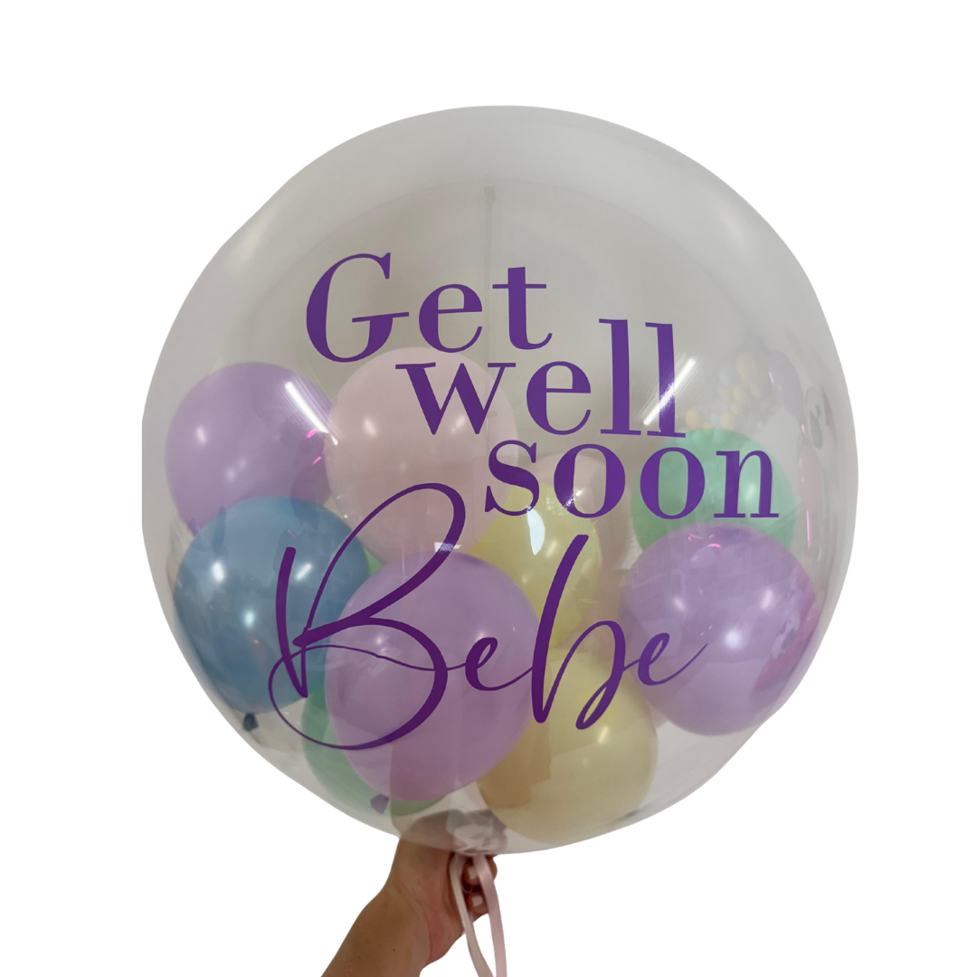 Personalised Clear Bubble Balloon - Get Well Soon