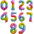 2 Numbers with 12 metallic/chrome latex 28cm balloons