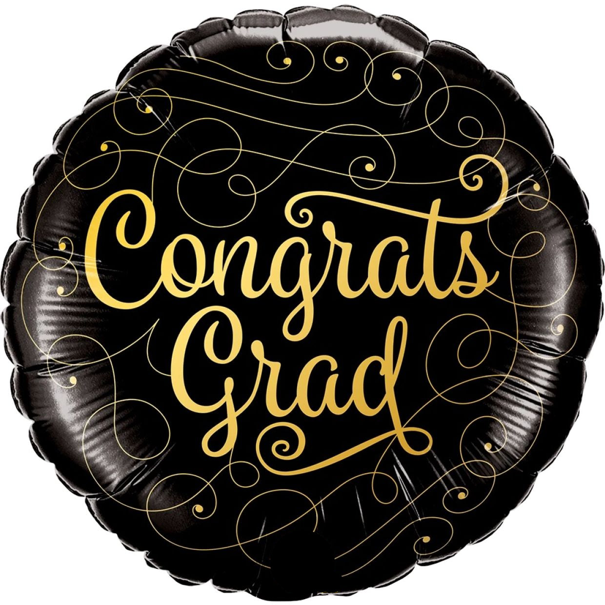 Congrats Grad Gold Doodles Balloon