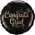 Congrats Grad Gold Doodles Balloon