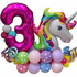 Unicorn Balloon Tower with Single Number