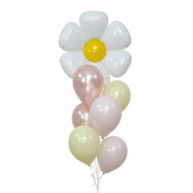 Daisy and 6 latex balloons