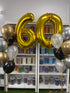 2 Numbers with 12 metallic/chrome latex 28cm balloons