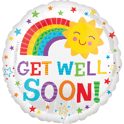 Get Well Soon Rainbow Foil Balloon