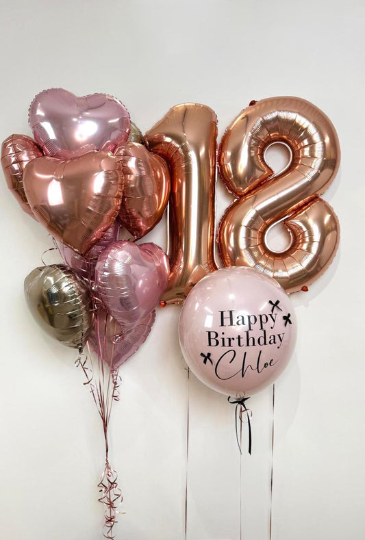 Rose Gold Birthday Balloon Bundle