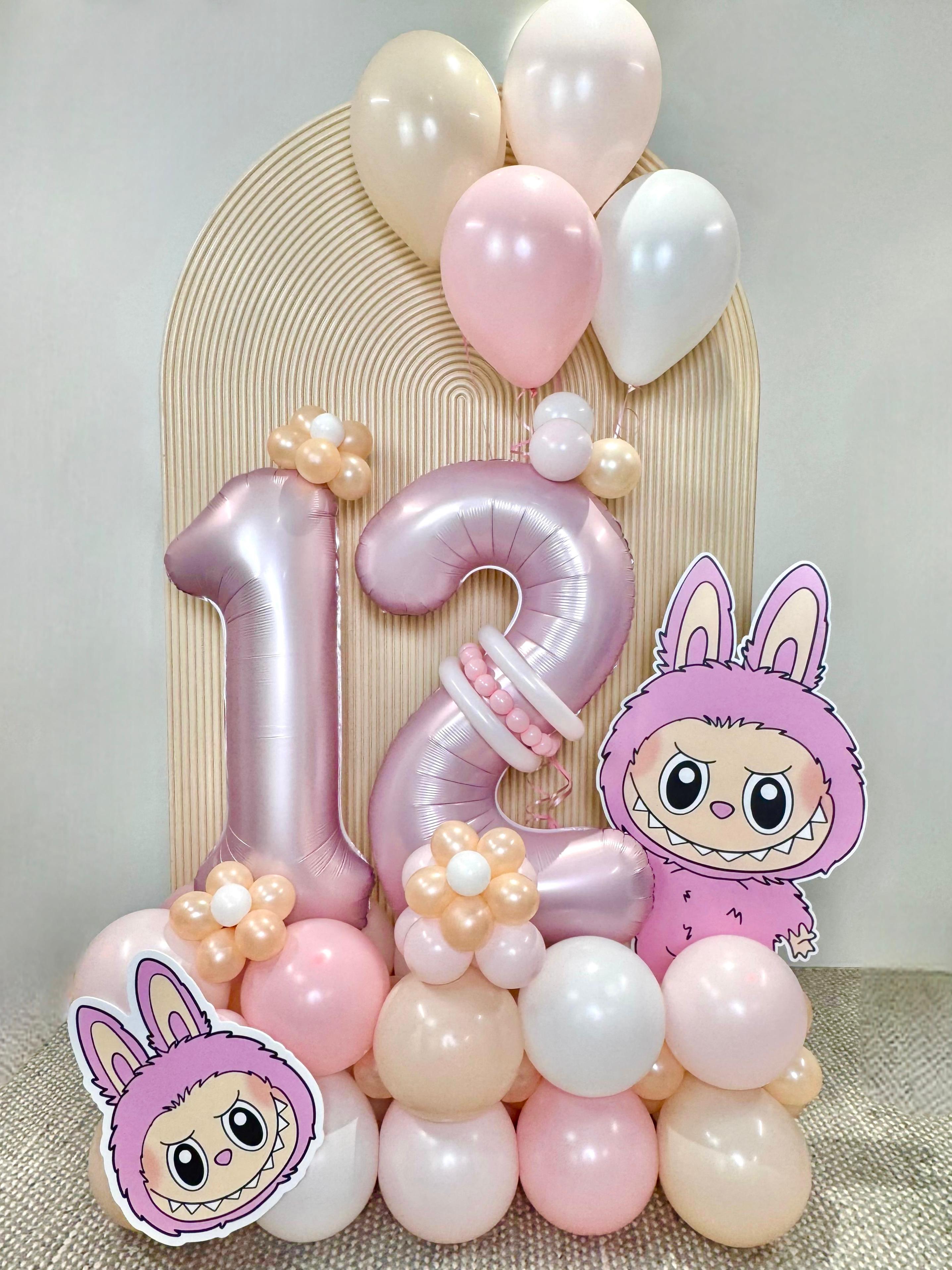 2 Number Balloon Tower with Latex Bunch