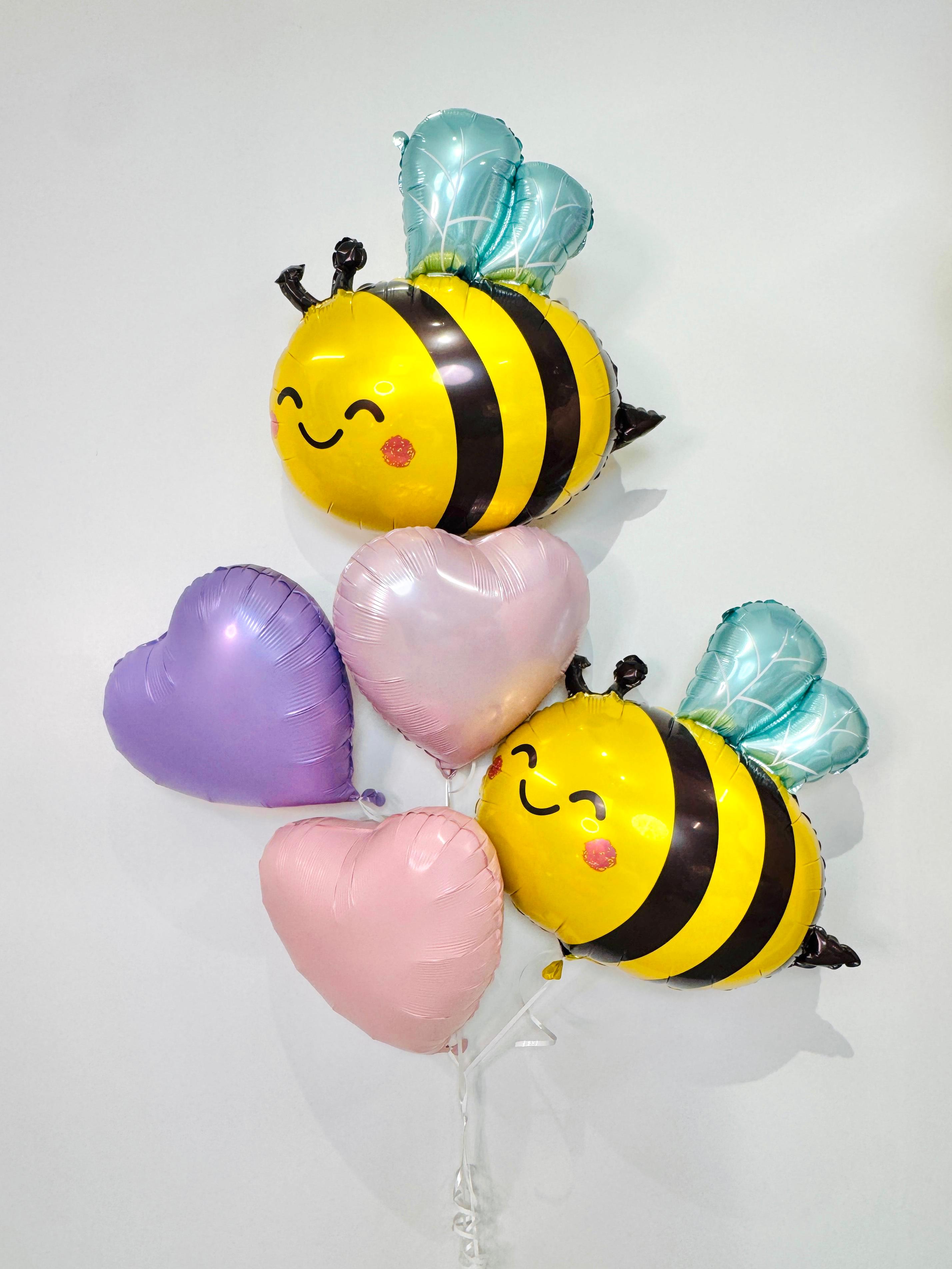 Bee Balloons with Heart Bouquet