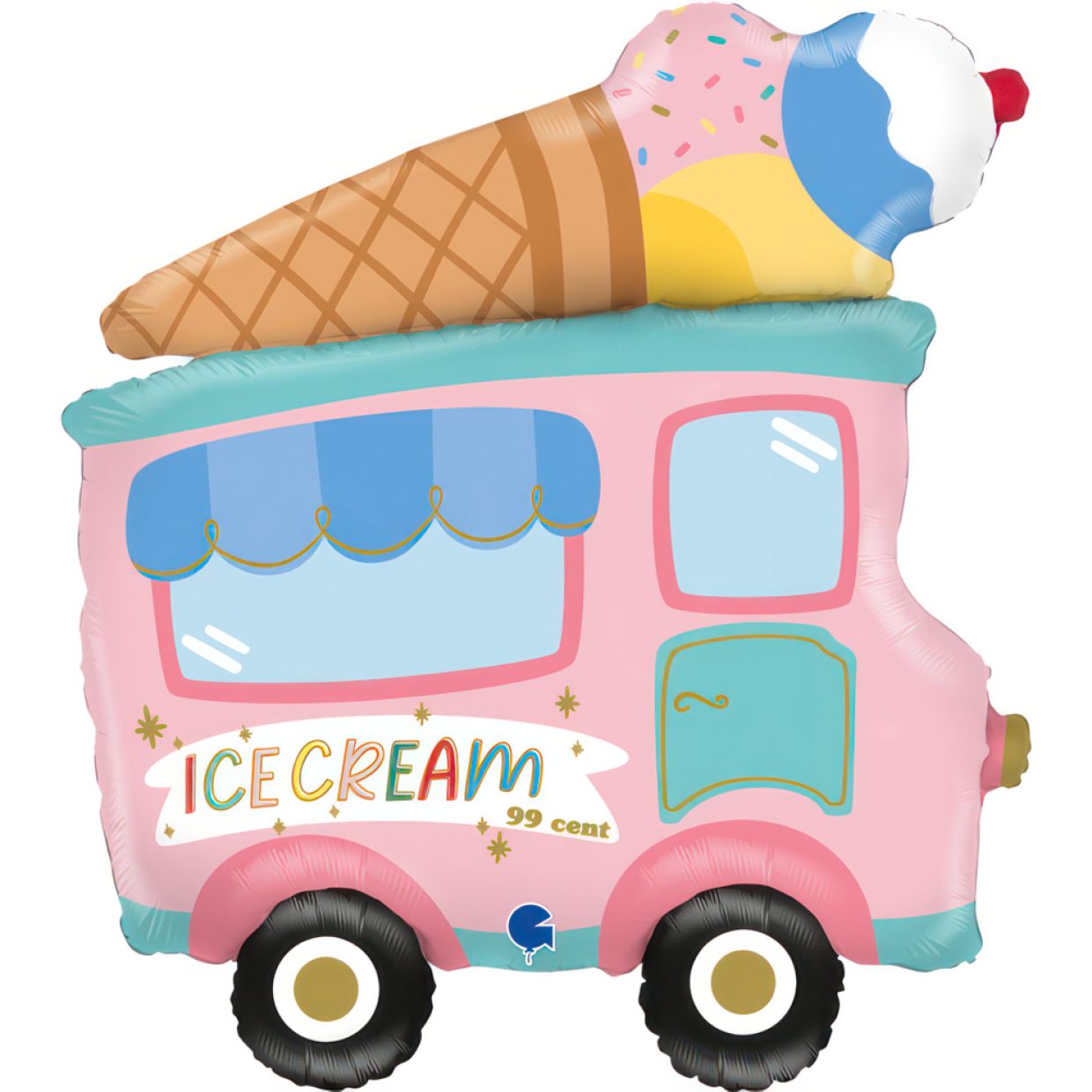 60s Ice Cream Truck Balloon