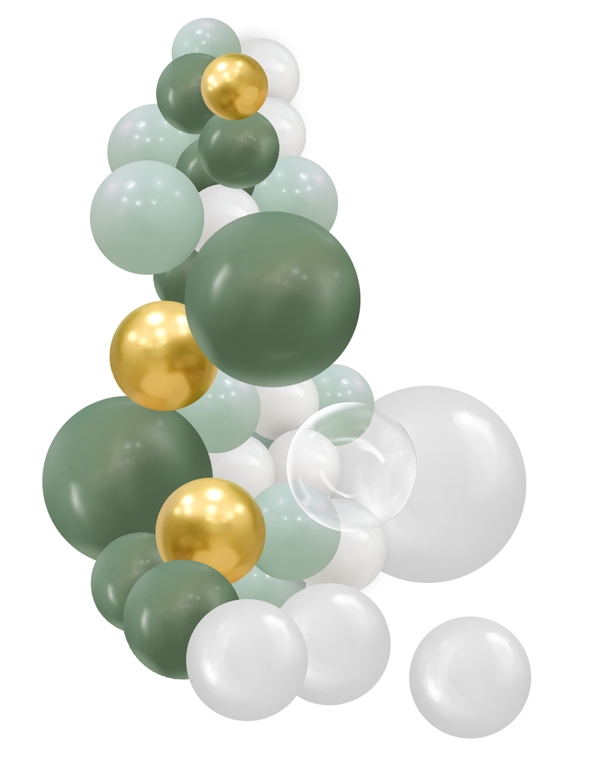 Grab and Go Garland - Green, White and Gold