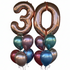 2 Numbers with 12 metallic/chrome latex 28cm balloons