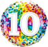Number 10 - 45cm helium filled foil balloon