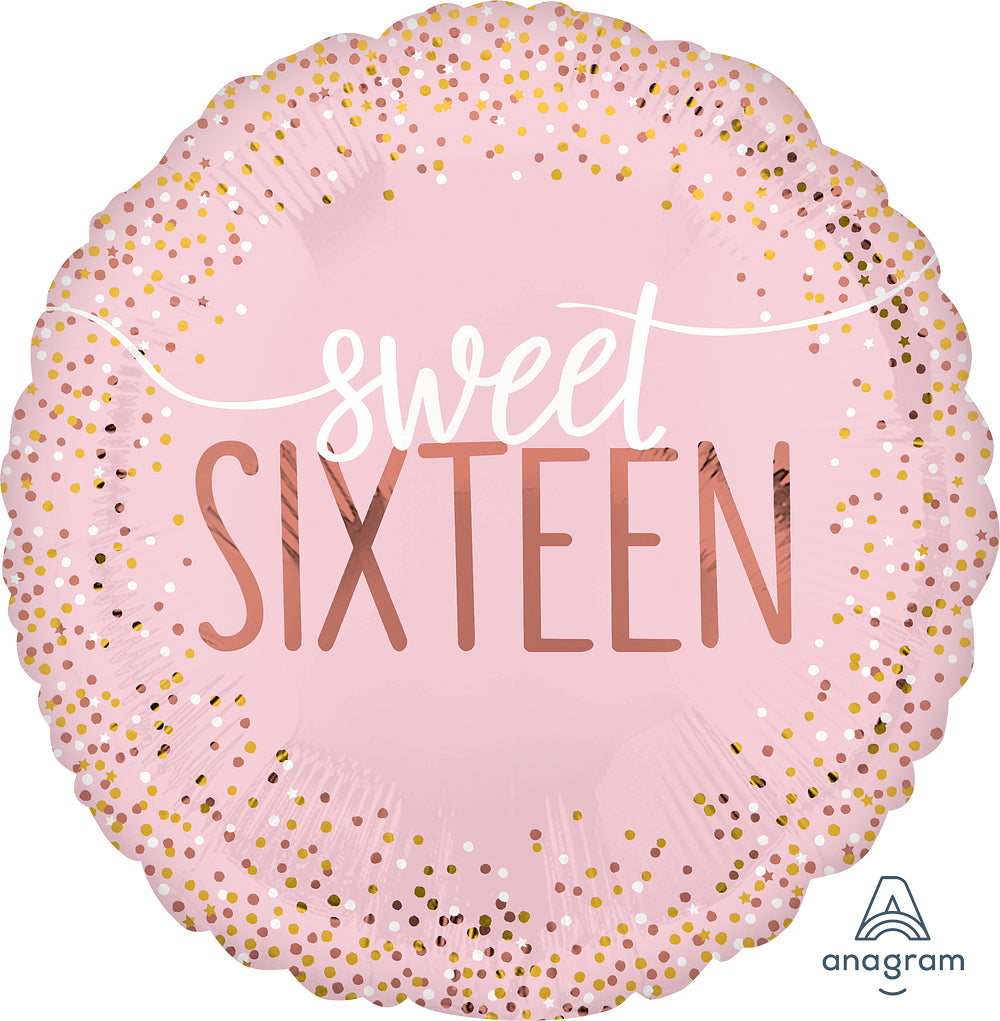 Sweet Sixteen Blush  45cm foil balloon