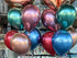 2 Numbers with 12 metallic/chrome latex 28cm balloons