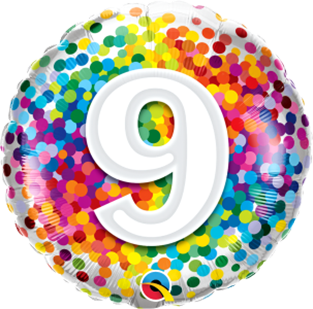 9th Birthday 45cm foil balloon