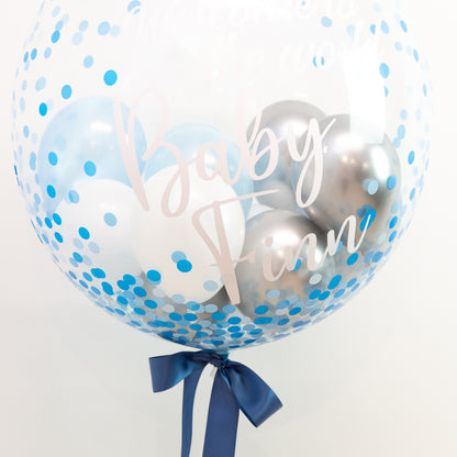Bubble Balloon - Customised (Blue Confetti Dot)