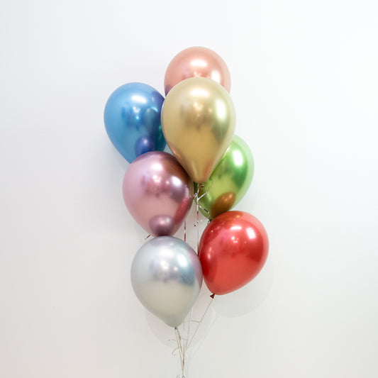 7 x 28cm Metallic latex helium balloons with hifloat