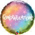 Congratulations - ombre with stars 45cm balloon