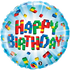 Exploding Blocks Happy Birthday Balloon