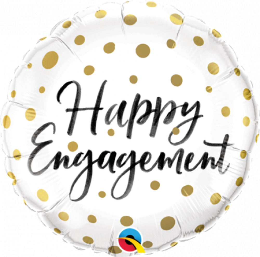 Happy Engagement Gold Dots 45cm