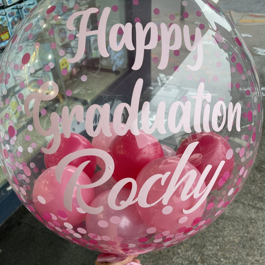 Bubble Balloon - Customised (Pink Confetti Dot)