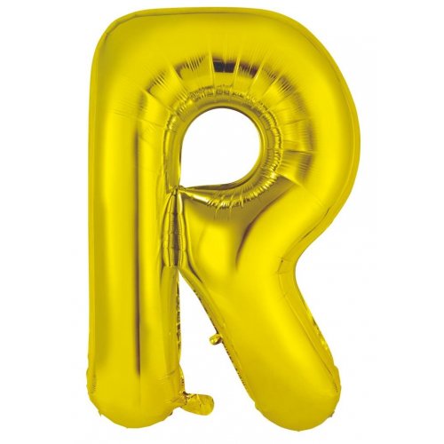 Gold Letter R Balloon - 86cm