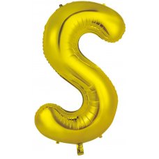 Gold Letter S Balloon - 86cm