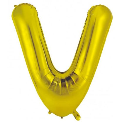 Gold Letter V Balloon - 86cm