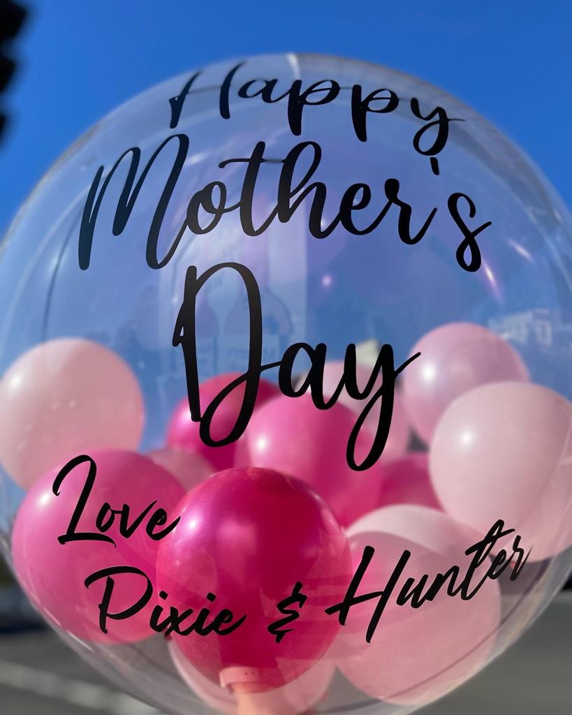 Bubble Balloons - Customised (Clear Bubble Balloon) Happy Mother's Day