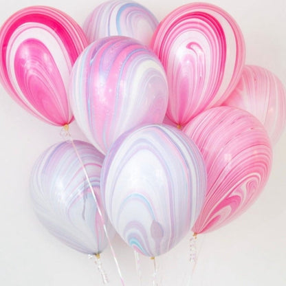 Bunch of marbled agate balloons