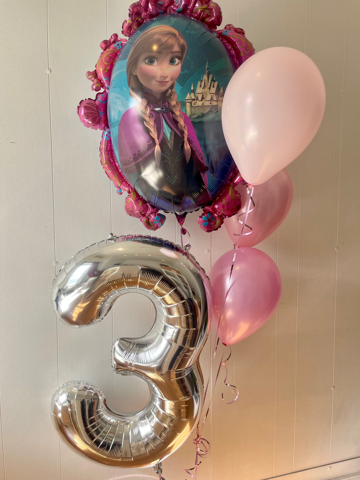 Frozen, large number and 3 latex balloons