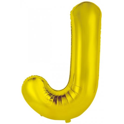 Gold Letter J Balloon - 86cm